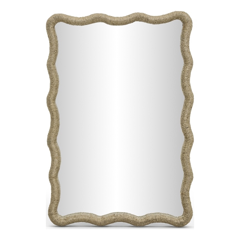 Meridian Furniture Meadow Natural Jute Rope Framed Mirror