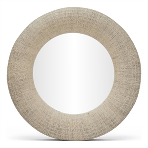 Meridian Furniture Meadow 48&quot Natural Jute Rope Framed Mirror
