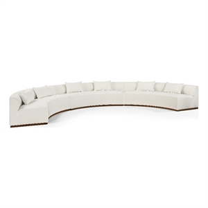 Meridian Furniture Avanti 221.25&quot Cream Chenille Fabric 3pc. Modular Sectional