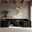 Meridian Furniture Rummi Black Velvet Performance Fabric Modular Sectional