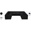 Meridian Furniture Rummi Black Velvet Performance Fabric Modular Sectional