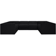 Meridian Furniture Rummi Black Velvet Performance Fabric Modular Sectional