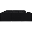 Meridian Furniture Rummi Black Velvet Performance Fabric Modular Sectional