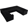 Meridian Furniture Rummi Black Velvet Performance Fabric Modular Sectional