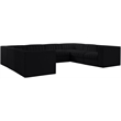 Meridian Furniture Rummi Black Velvet Performance Fabric Modular Sectional