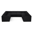 Meridian Furniture Rummi Black Velvet Performance Fabric Modular Sectional