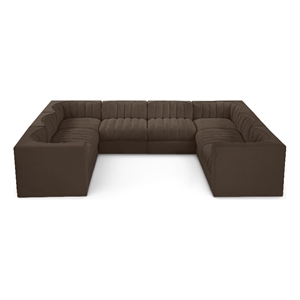 Meridian Furniture Rummi Brown Velvet Performance Fabric Modular Sectional