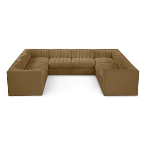 Meridian Furniture Rummi Saddle Velvet Performance Fabric Modular Sectional