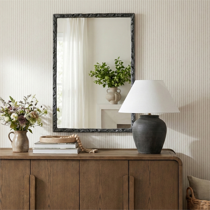 Meridian Furniture Hammer Black Iron Mirror