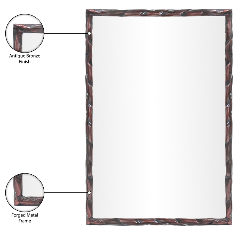 Meridian Furniture Hammer Brown Iron Mirror