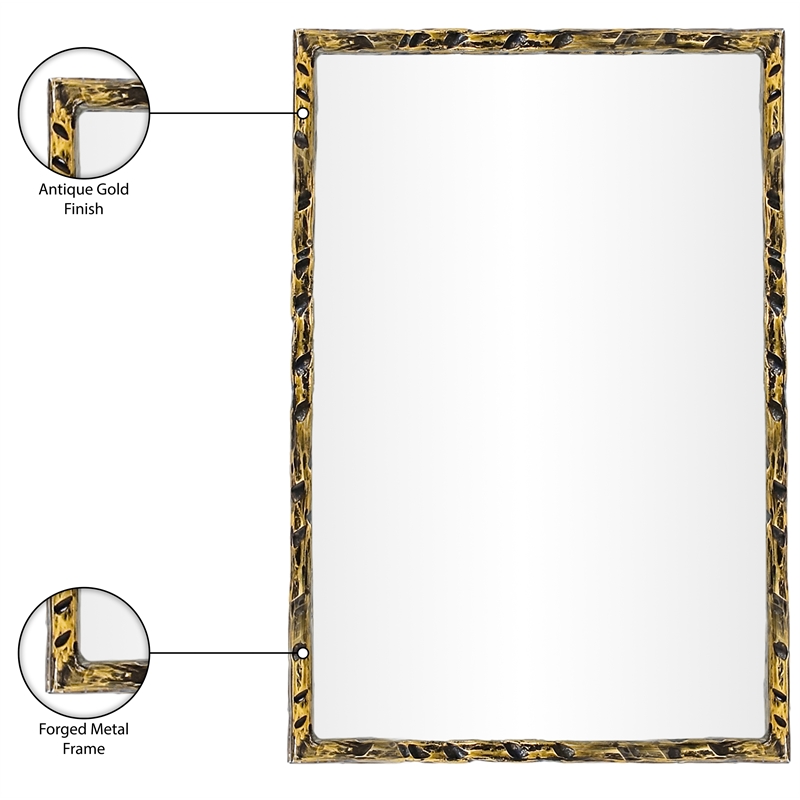 Meridian Furniture Hammer Gold Iron Mirror