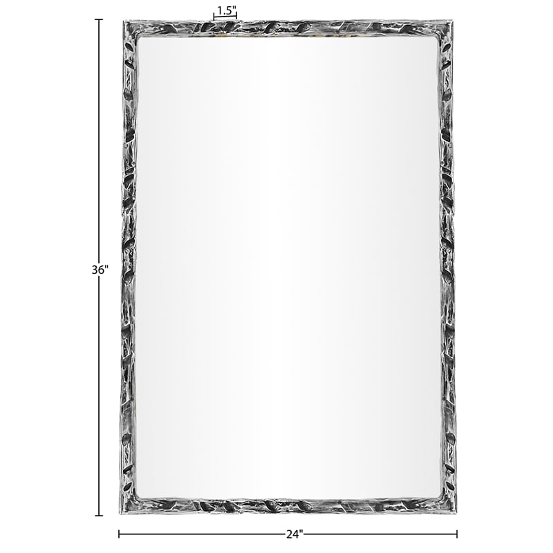 Meridian Furniture Hammer Silver Iron Mirror