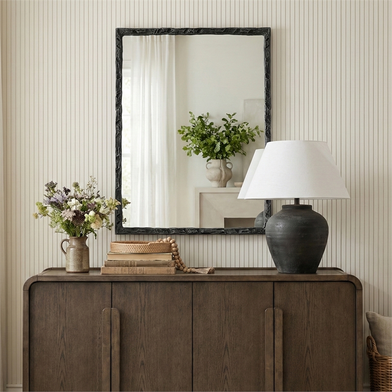 Meridian Furniture Hammer Black Iron Mirror