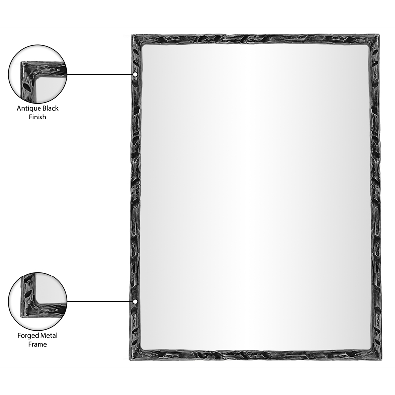 Meridian Furniture Hammer Black Iron Mirror