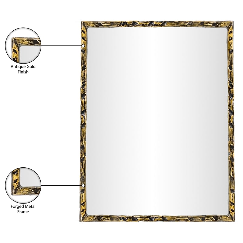 Meridian Furniture Hammer Gold Iron Mirror