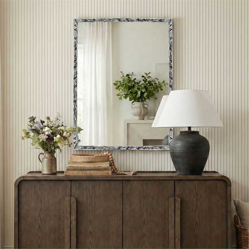 Meridian Furniture Hammer Silver Iron Mirror