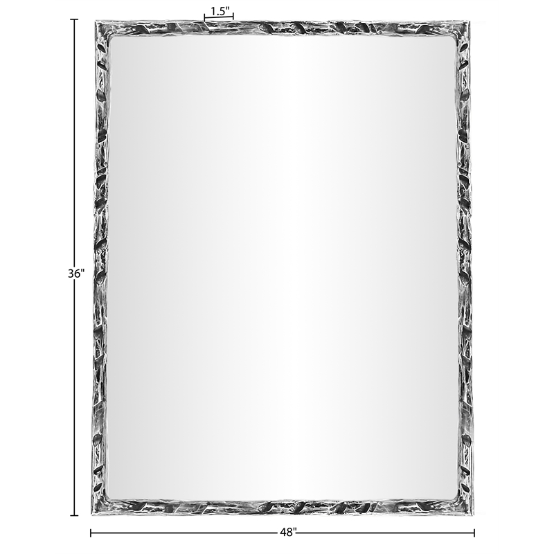 Meridian Furniture Hammer Silver Iron Mirror