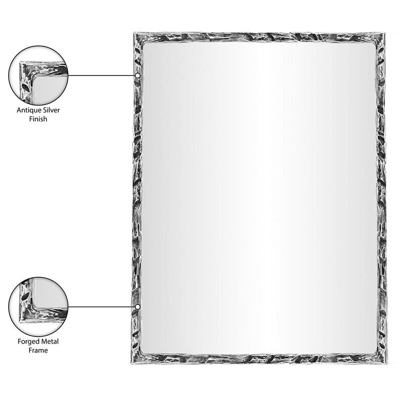 Meridian Furniture Hammer Silver Iron Mirror