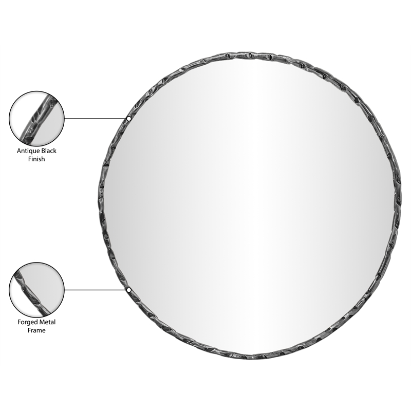 Meridian Furniture Hammer Black Iron Mirror