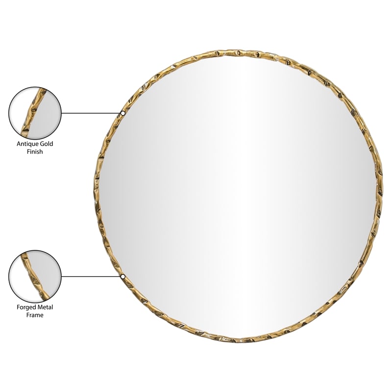 Meridian Furniture Hammer Gold Iron Mirror