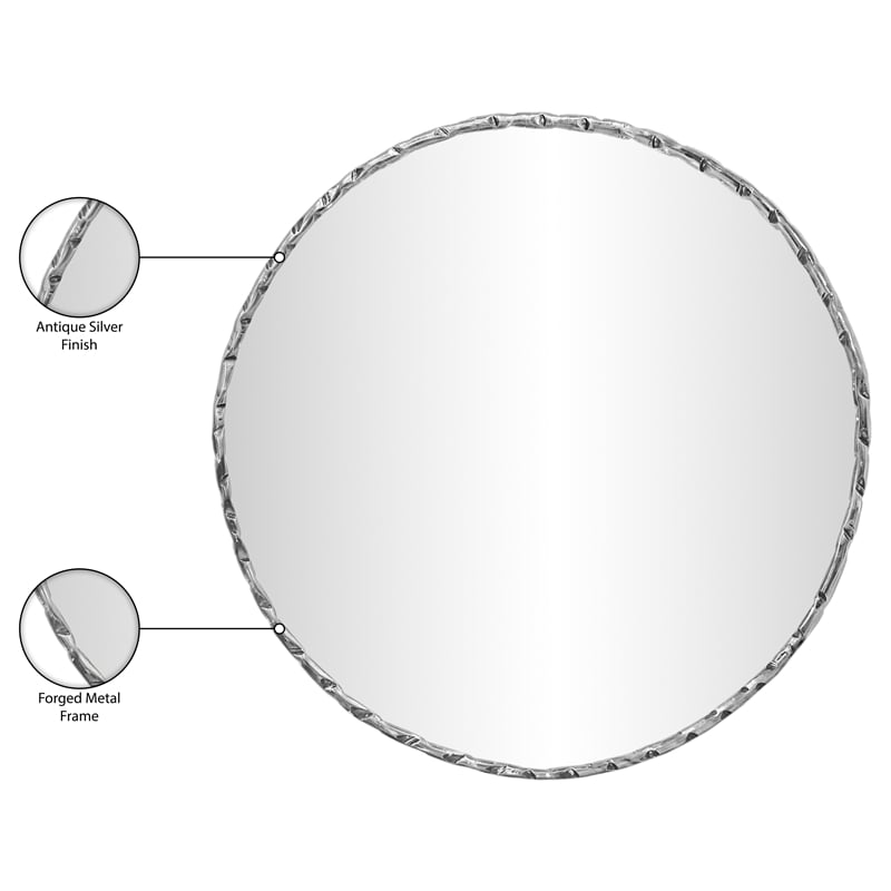 Meridian Furniture Hammer Silver Iron Mirror