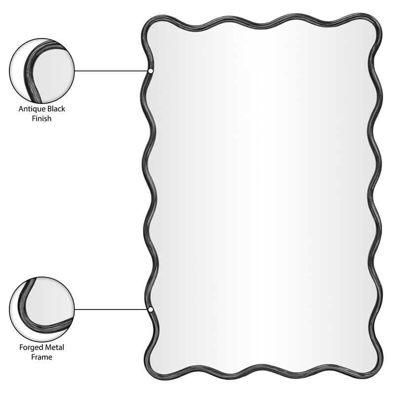 Meridian Furniture Foundry Black Iron Mirror