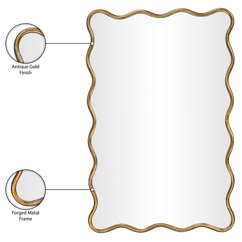Meridian Furniture Foundry Gold Iron Mirror