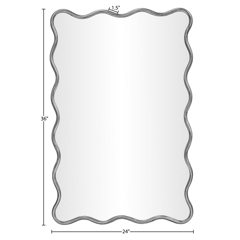 Meridian Furniture Foundry Silver Iron Mirror