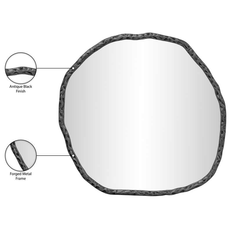 Meridian Furniture Molten Black Iron Mirror