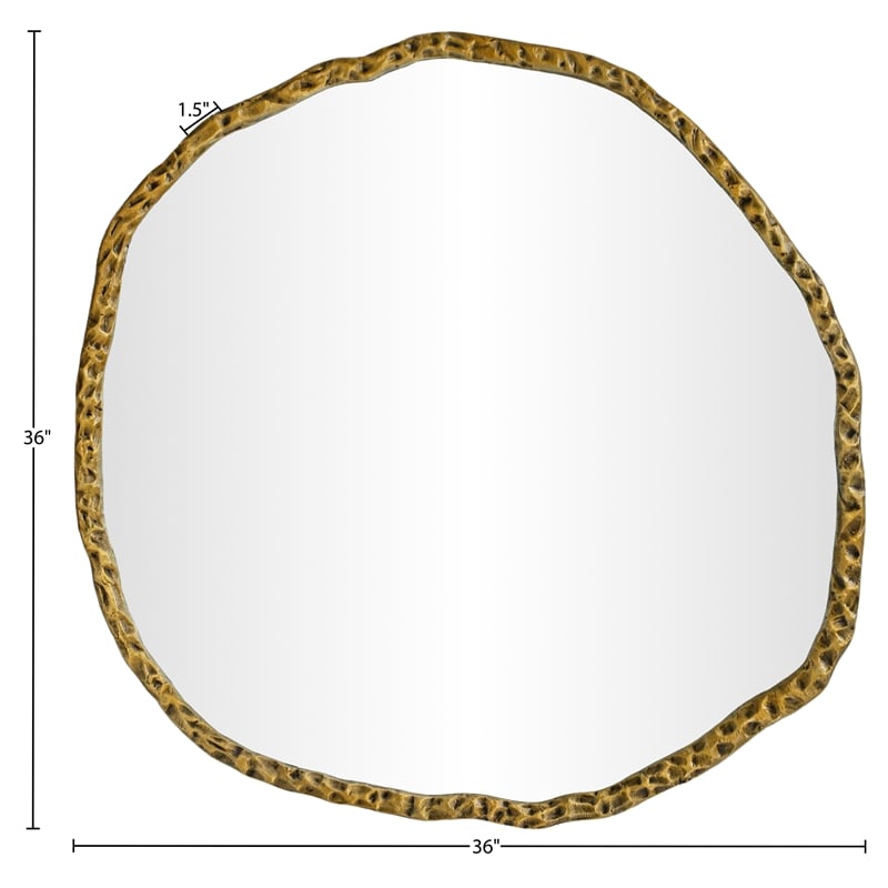 Meridian Furniture Molten Gold Iron Mirror
