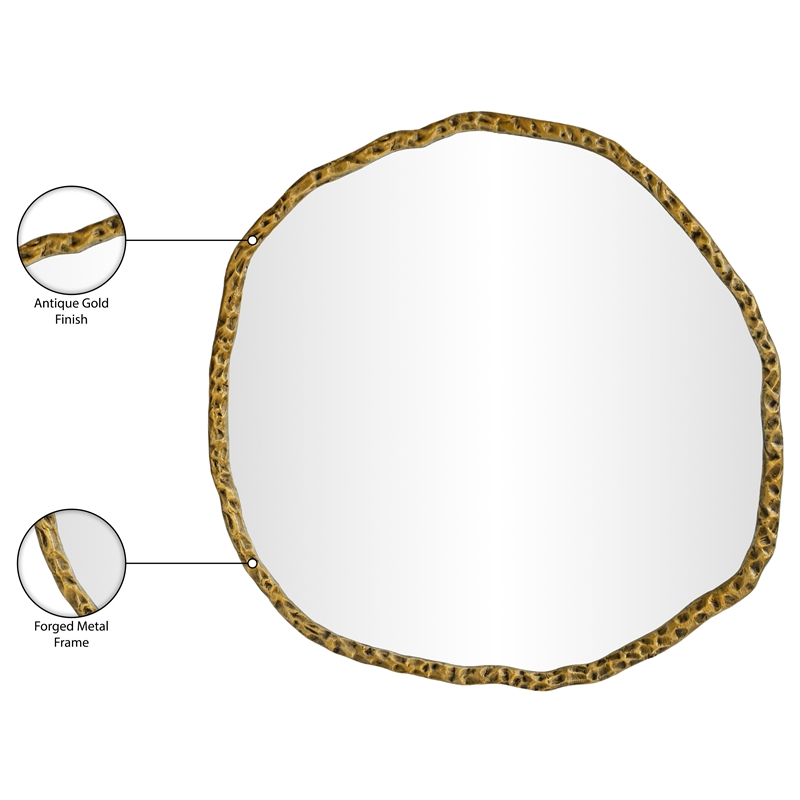 Meridian Furniture Molten Gold Iron Mirror