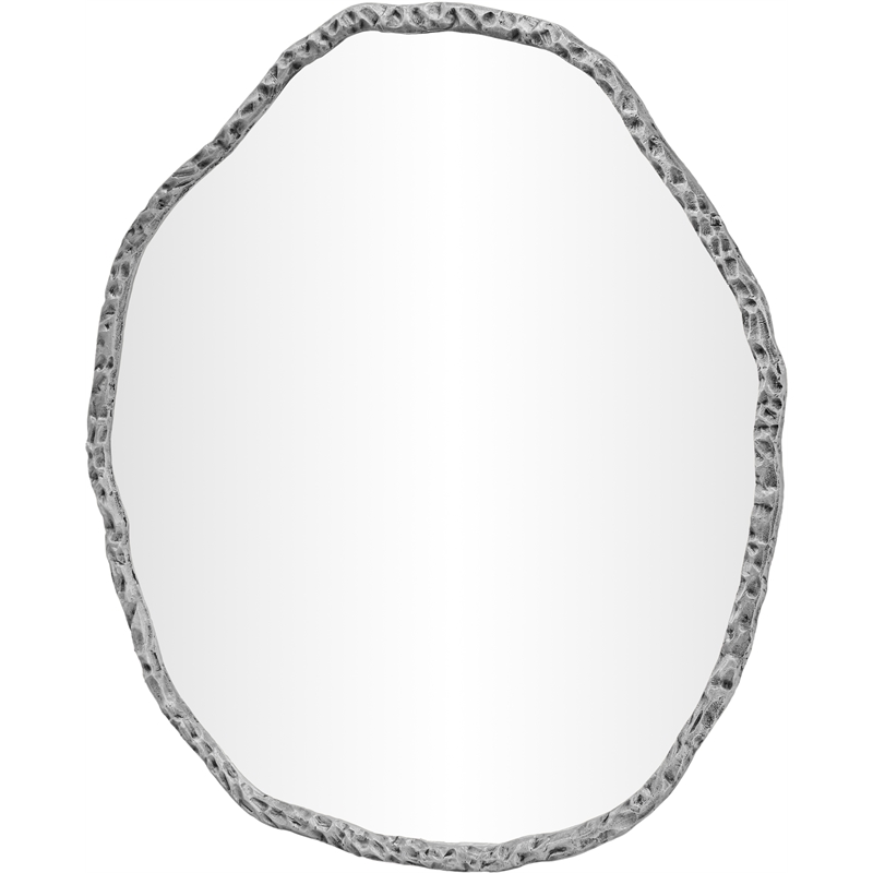 Meridian Furniture Molten Silver Iron Mirror