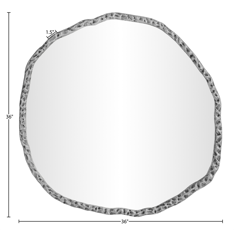 Meridian Furniture Molten Silver Iron Mirror