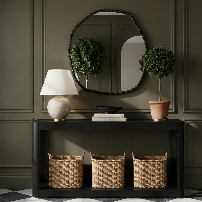 Meridian Furniture Molten Black Iron Mirror