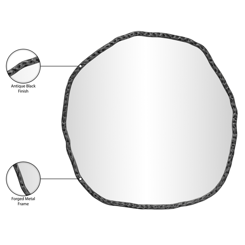 Meridian Furniture Molten Black Iron Mirror