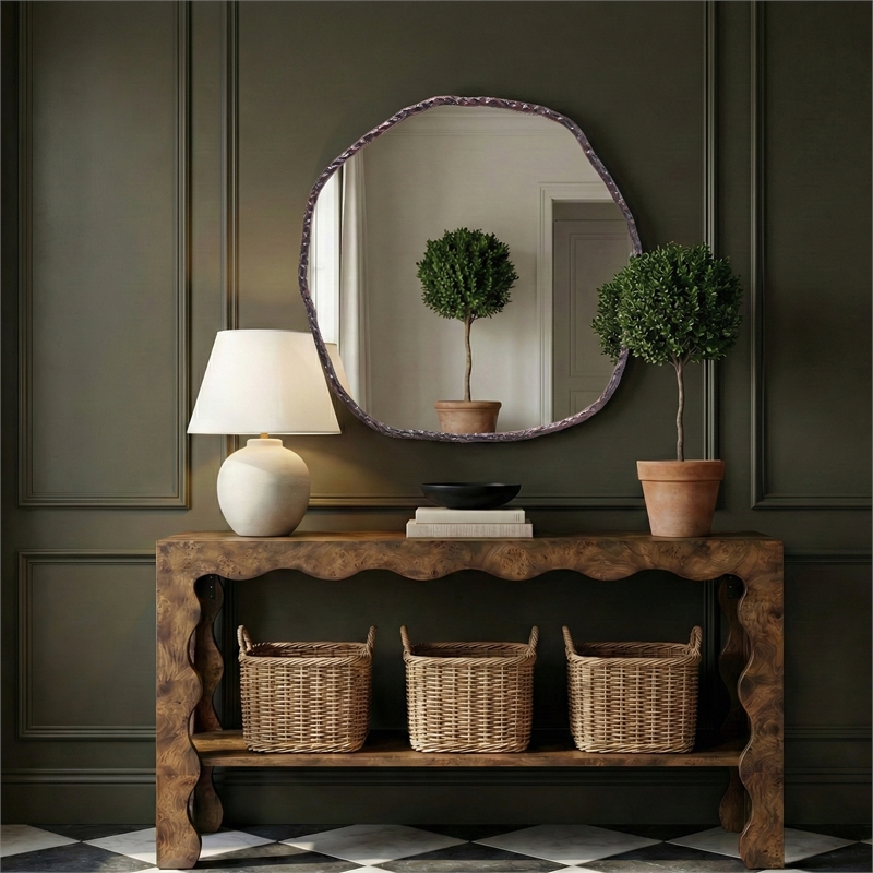 Meridian Furniture Molten Brown Iron Mirror