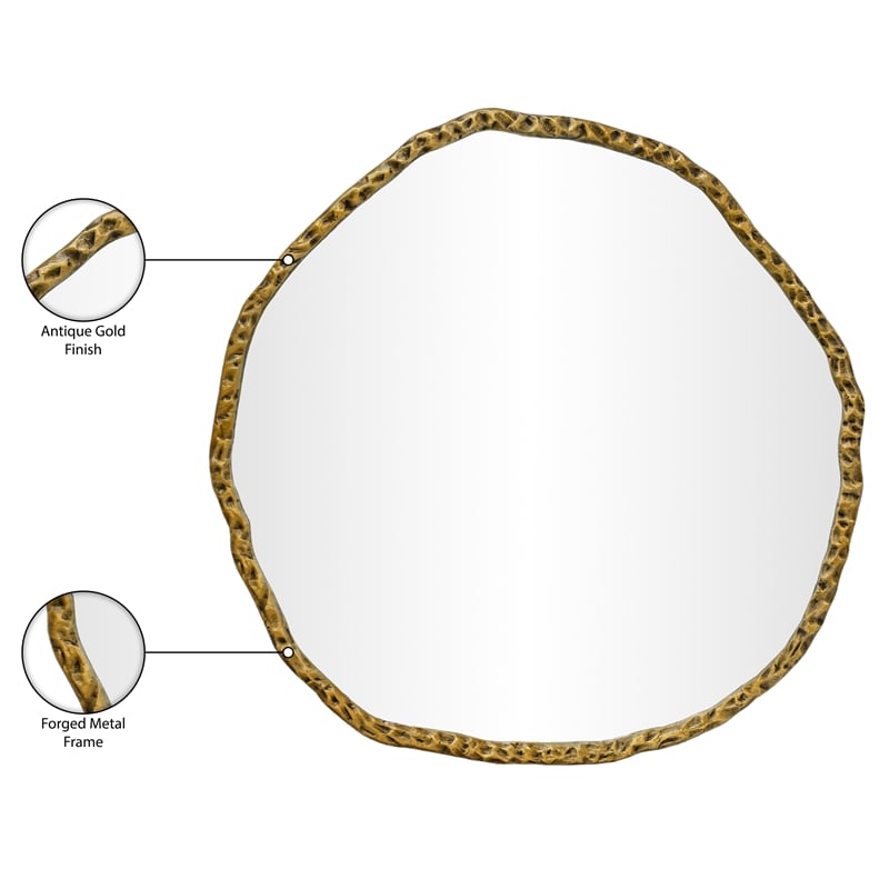 Meridian Furniture Molten Gold Iron Mirror