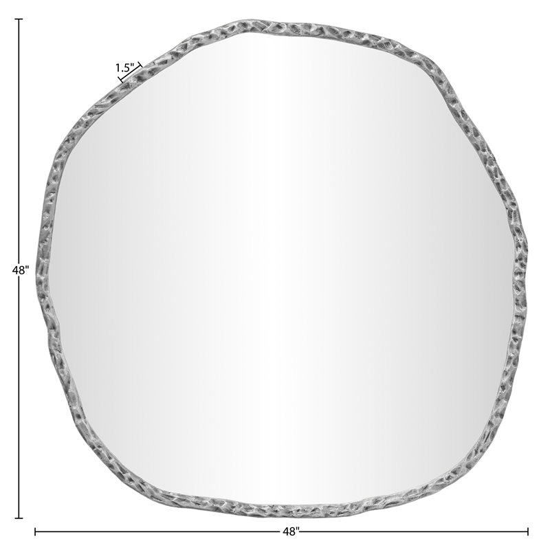 Meridian Furniture Molten Silver Iron Mirror