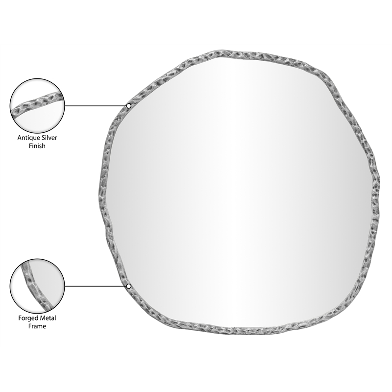 Meridian Furniture Molten Silver Iron Mirror