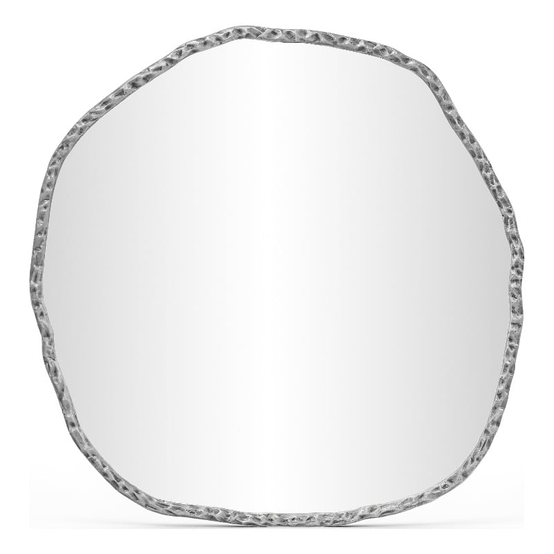 Meridian Furniture Molten Silver Iron Mirror
