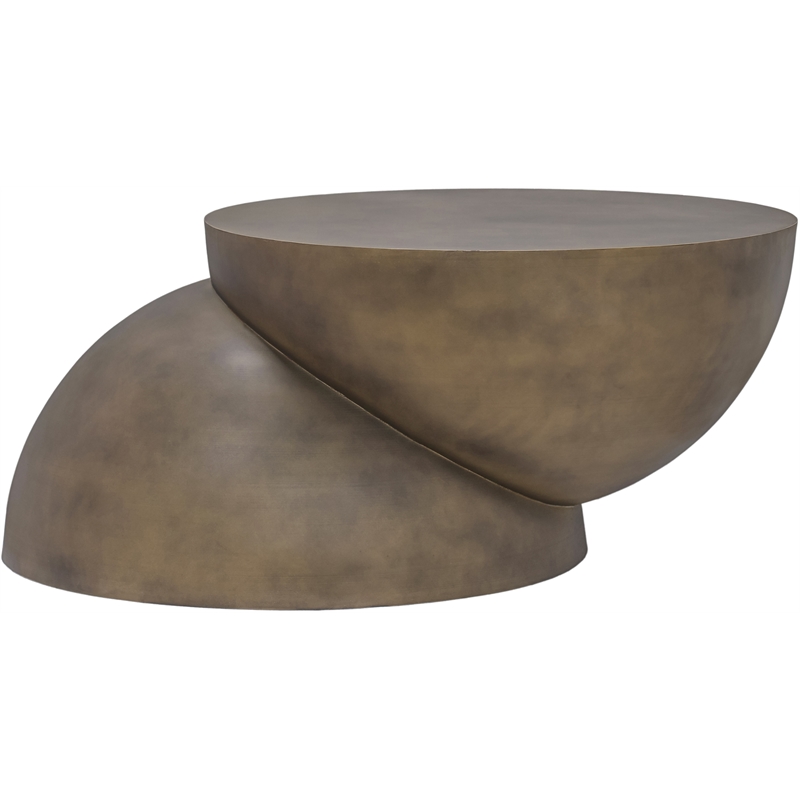 Meridian Furniture Boulder Gold Iron Coffee Table
