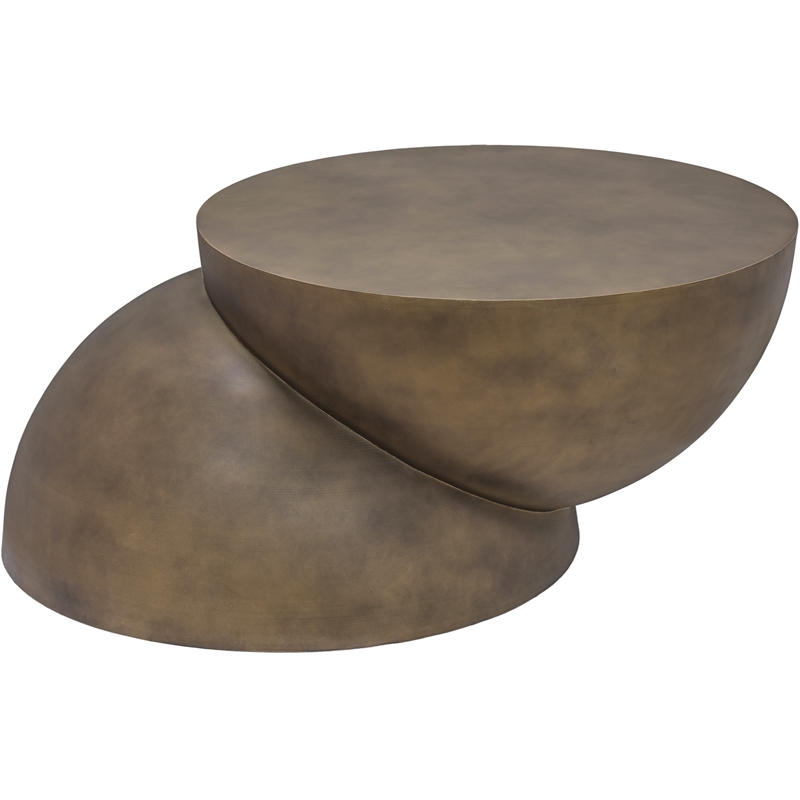 Meridian Furniture Boulder Gold Iron Coffee Table