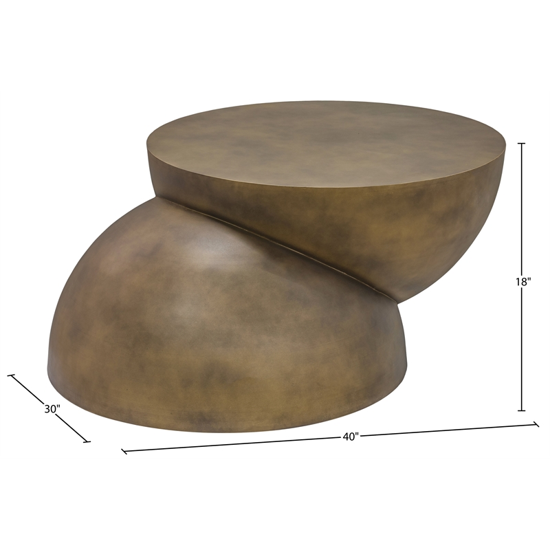 Meridian Furniture Boulder Gold Iron Coffee Table