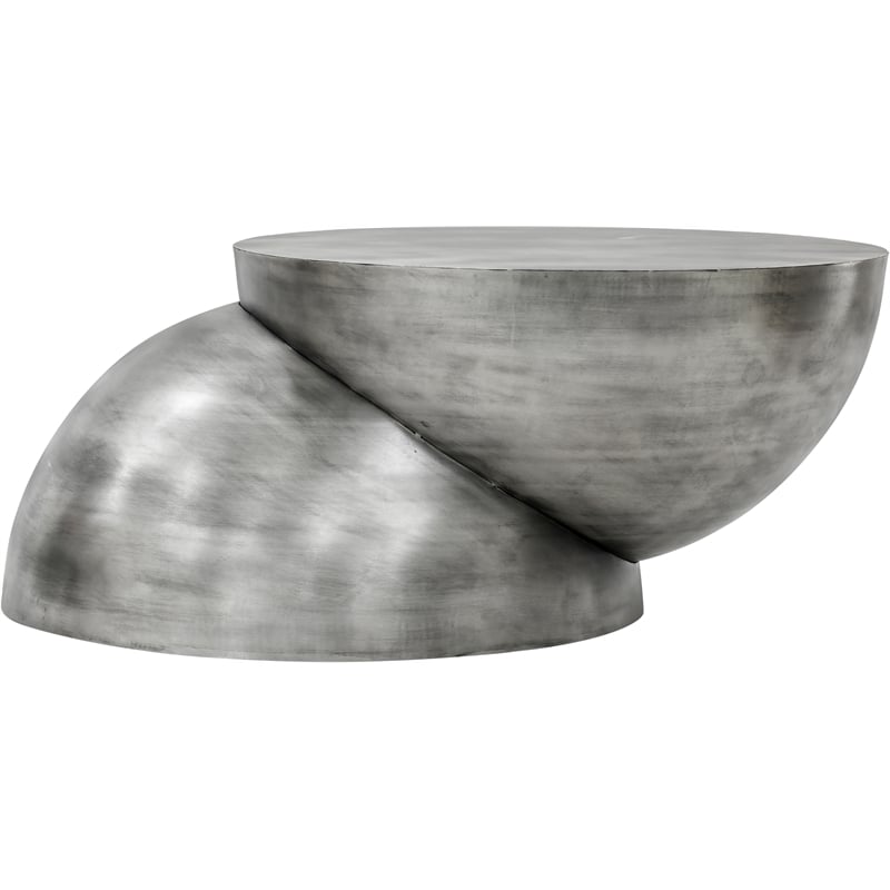 Meridian Furniture Boulder Silver Iron Coffee Table