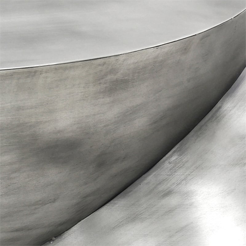 Meridian Furniture Boulder Silver Iron Coffee Table