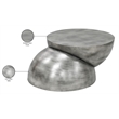 Meridian Furniture Boulder Silver Iron Coffee Table