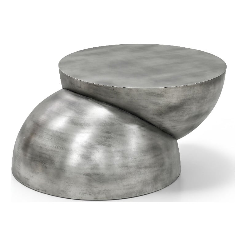 Meridian Furniture Boulder Silver Iron Coffee Table