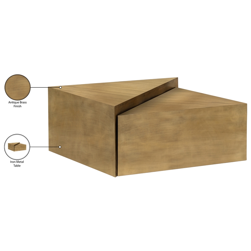 Meridian Furniture Zani Gold Iron Coffee Table