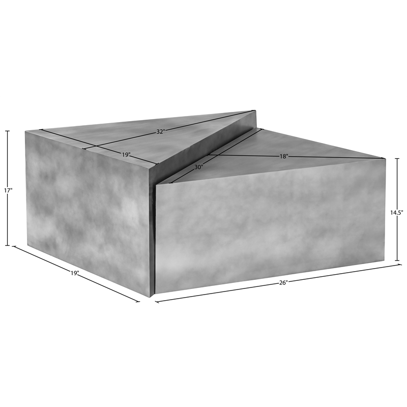 Meridian Furniture Zani Silver Iron Coffee Table