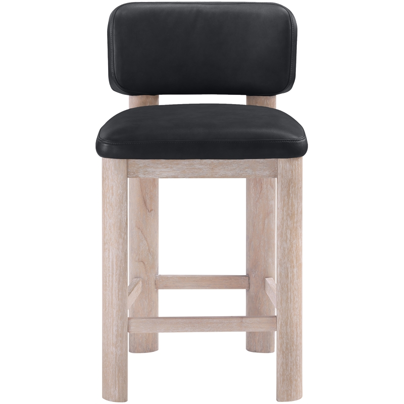 Meridian Furniture Paloma Black Vegan Leather Counter Stool (Set of 2)